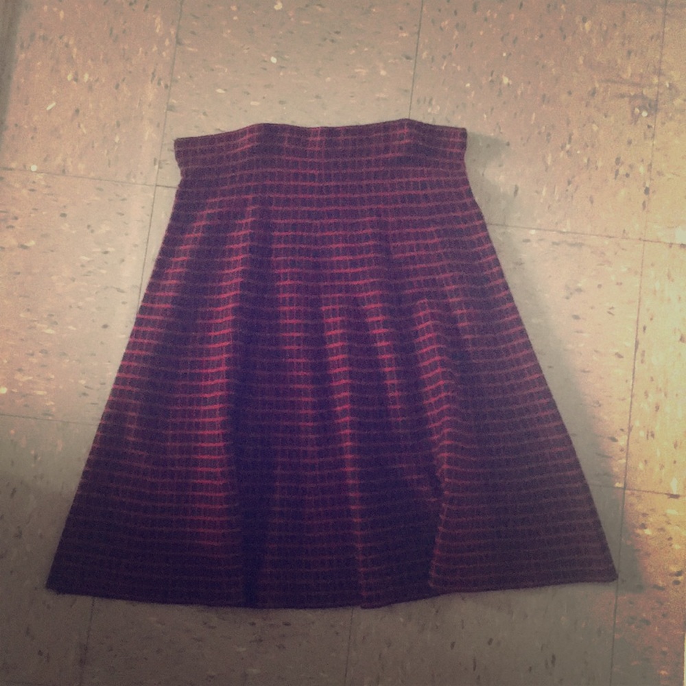 Black and red pleated skirt